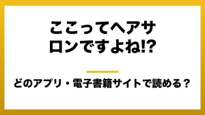 『ここってヘアサロンですよね!?』はどのアプリ・電子書籍サイトで読める？お得に楽しむ方法を徹底調査！raw・pdf・hitomi・hentai違法サイトを利用すると危ない理由